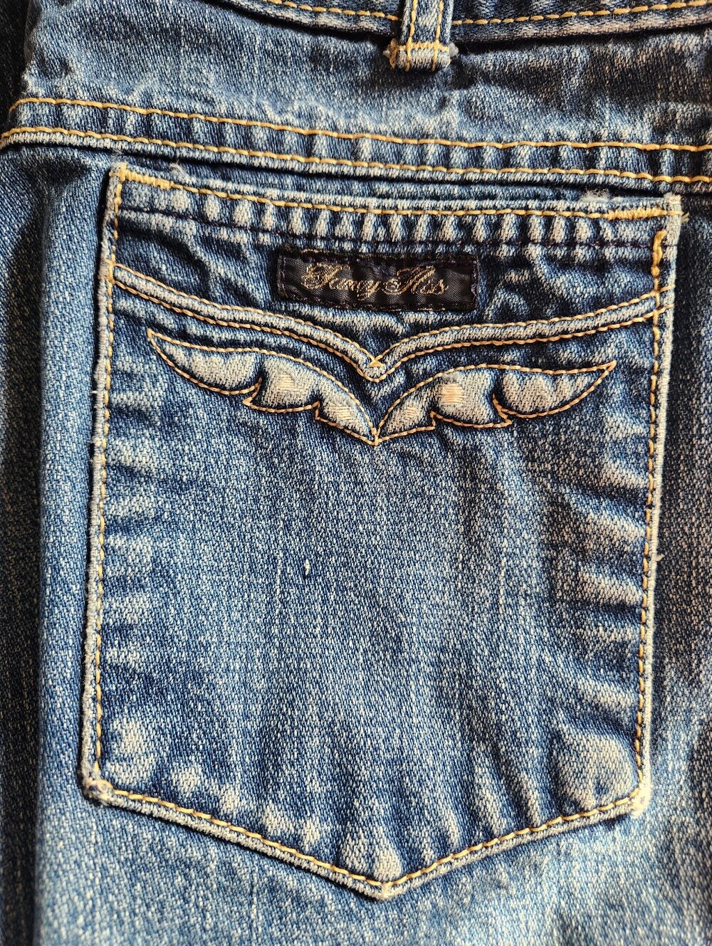 Vintage 70s Fancy Ass High Rise Western Wing Pocket Jeans Made in Canada Size 27 - Picture 8 of 11